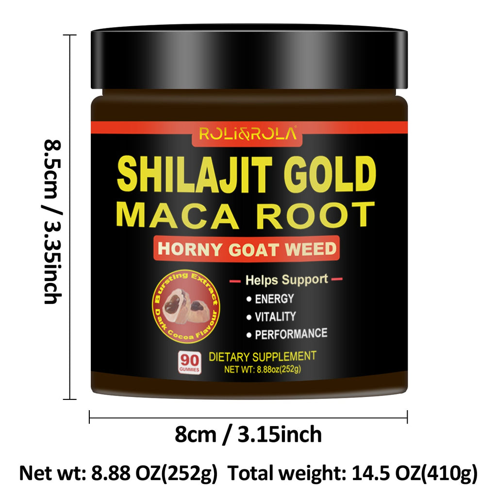 ROLI&ROLA Shilajit Maca Horny Goat Weed Sandwich  Vegan Gummies.Hot Cocoa Flavor.90 Count.