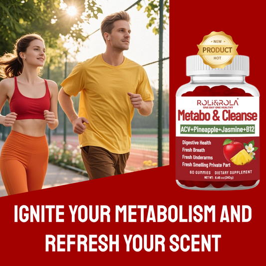 ROLI&ROLA Metabolism & Body Freshness Support Gummies – Apple Cider Vinegar, Pineapple Enzyme, Jasmine, Ginger, B12 & Zinc –  Vegan Gummies