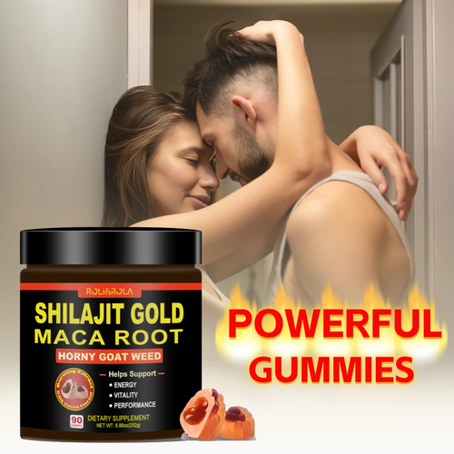 ROLI&ROLA Shilajit Maca Horny Goat Weed Vegan Gummies herbal blend supplement bottle