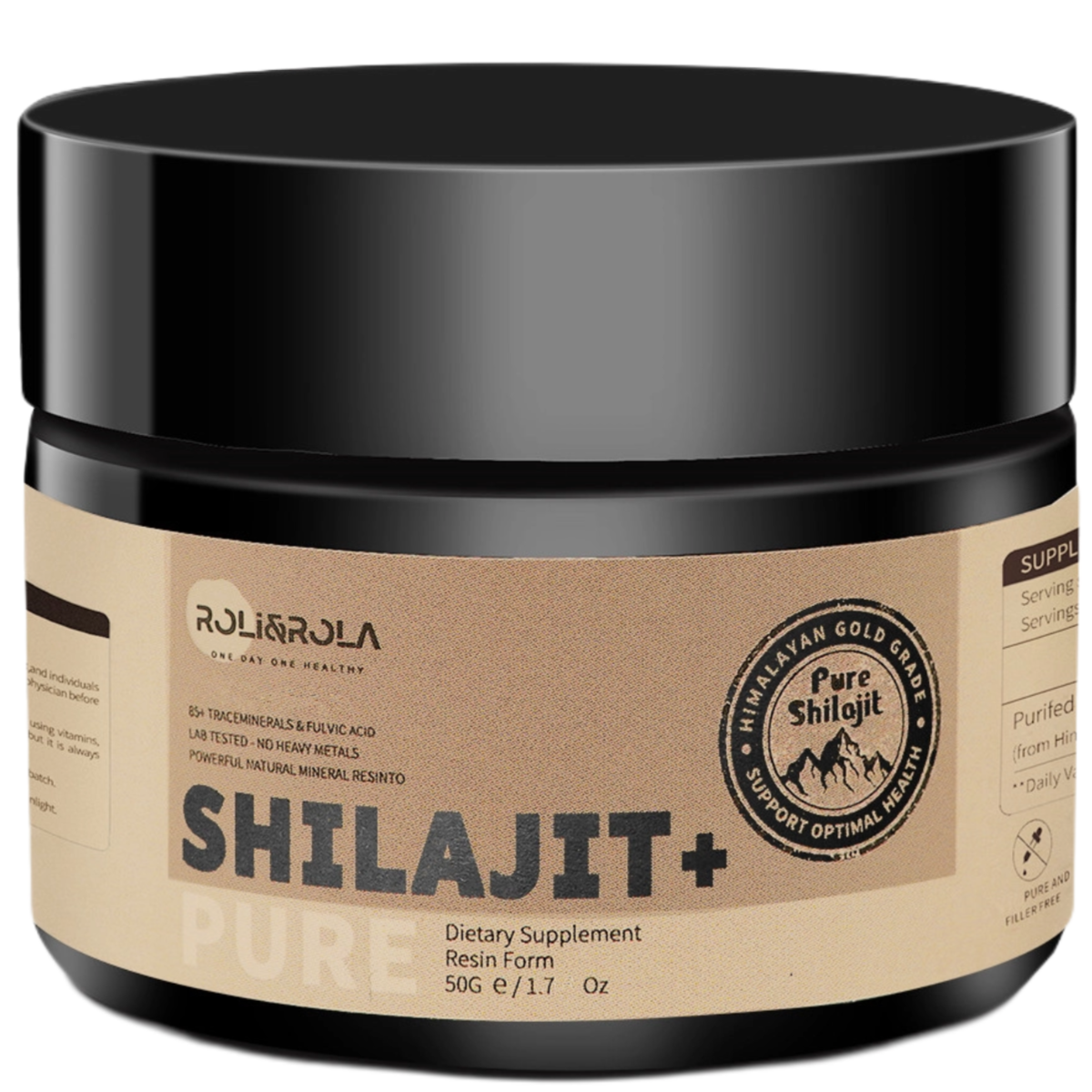 ROLI&ROLA Gold Grade 500mg Pure Himalayan Organic Shilajit Resin.50g/1.76oz