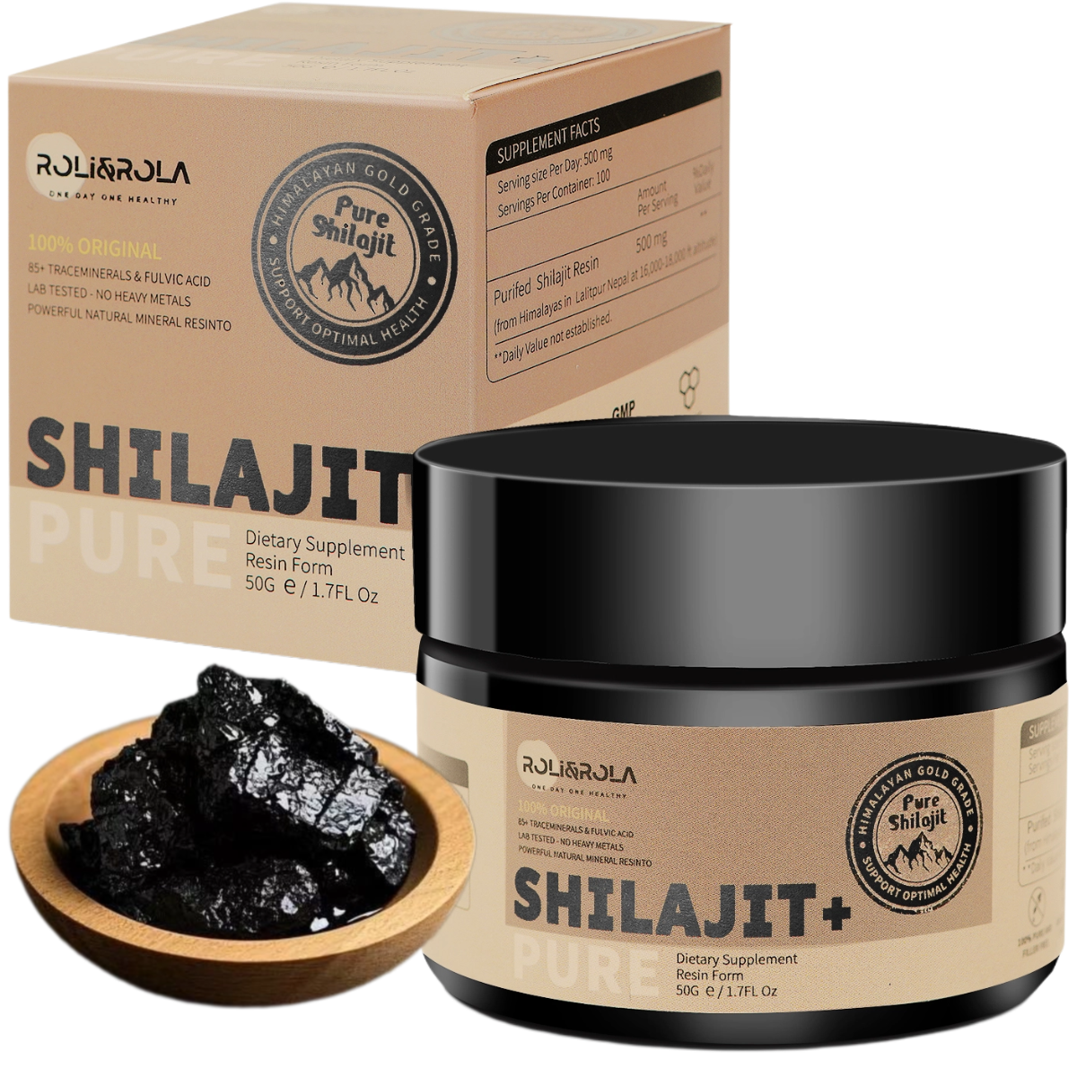 ROLI&ROLA Gold Grade 500mg Pure Himalayan Organic Shilajit Resin.50ml