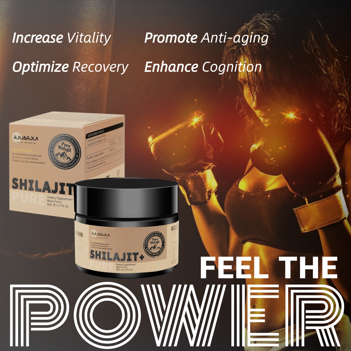 ROLI&ROLA Gold Grade 500mg Pure Himalayan Organic Shilajit Resin.50g/1.76oz