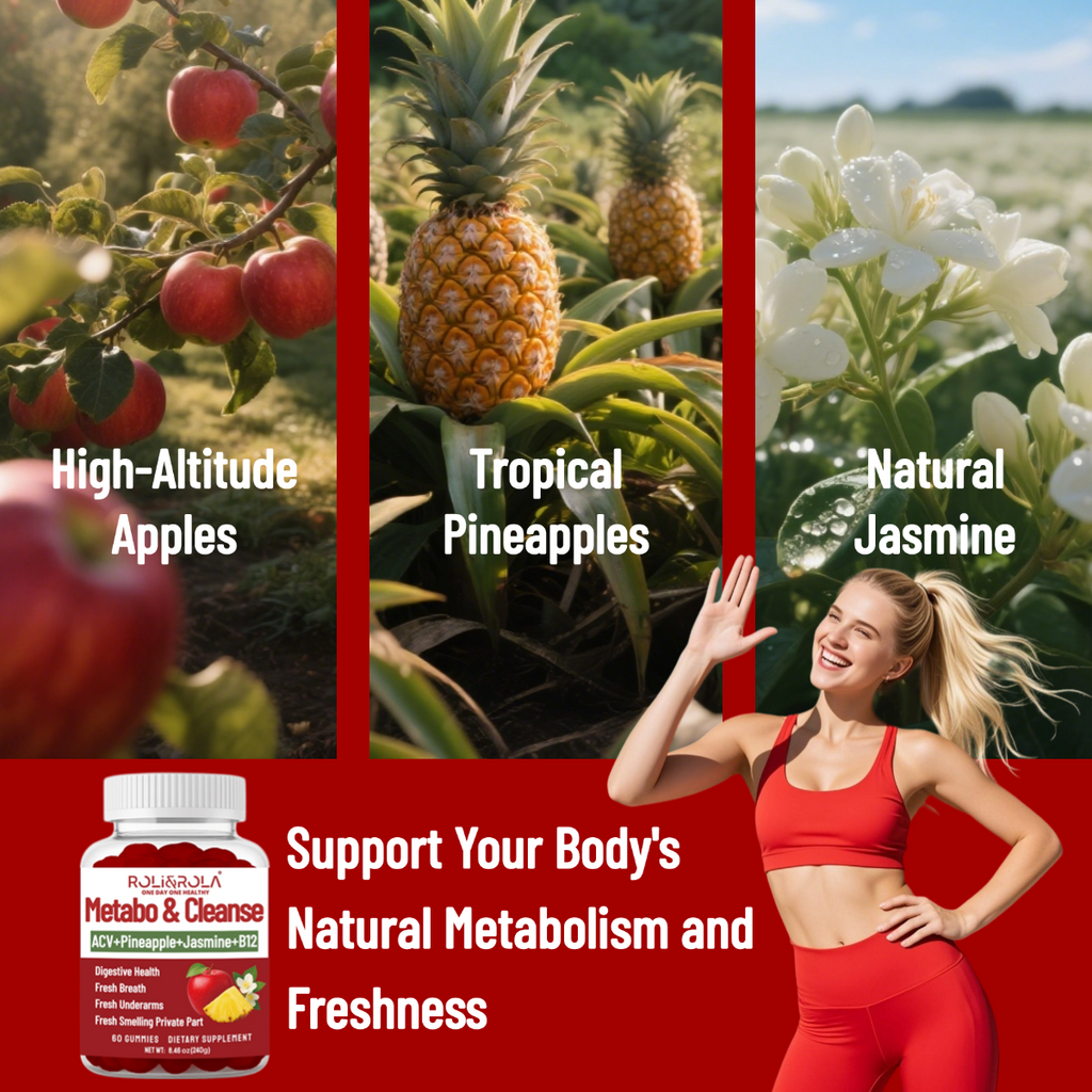 ROLI&ROLA New ACV Metabo & Cleanse Vitamins Vegan Gummies. Health Gut and Body Fresh.60 Count