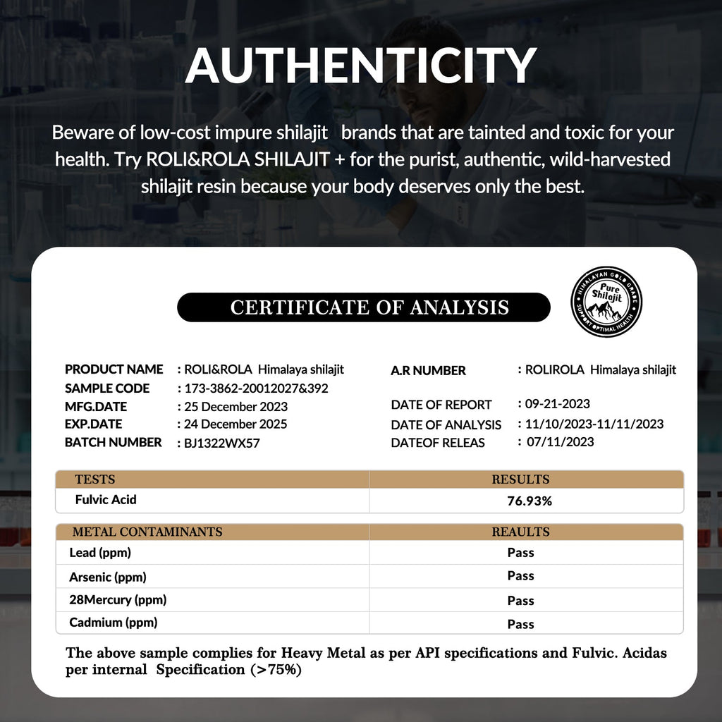 ROLI&ROLA Gold Grade 500mg Pure Himalayan Organic Shilajit Resin.50g/1.76oz