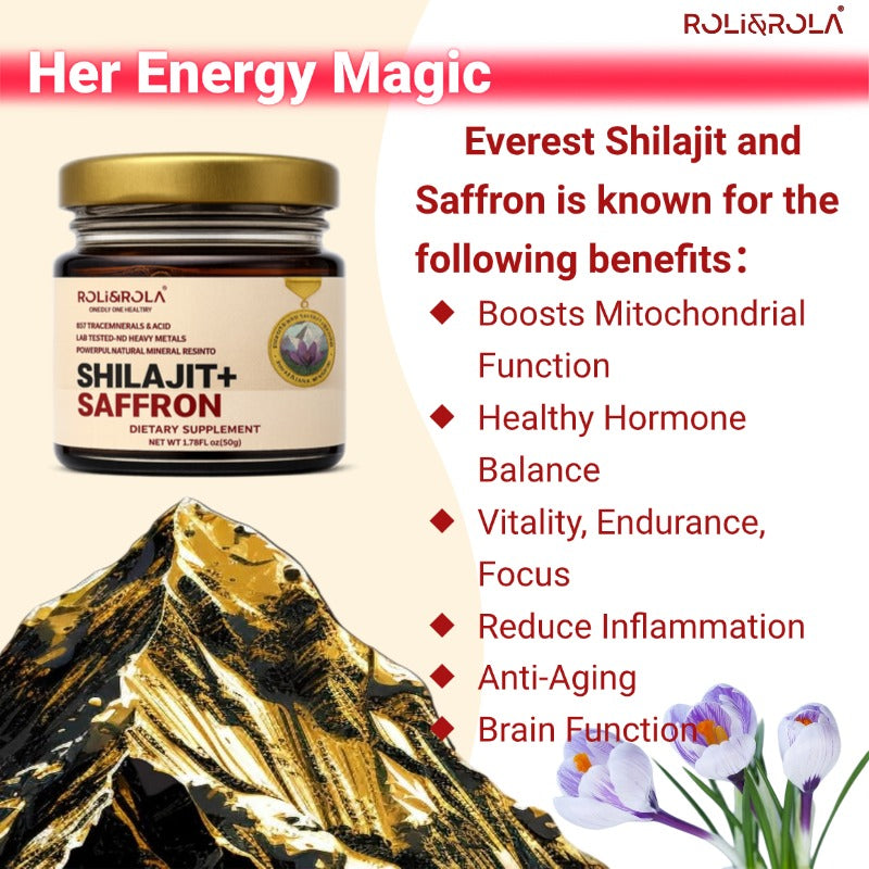 ROLI&ROLA She-lajit  Shilajit Saffron Resin. Pure Shilajit Resin & Saffron Extract.1.76oz/50g