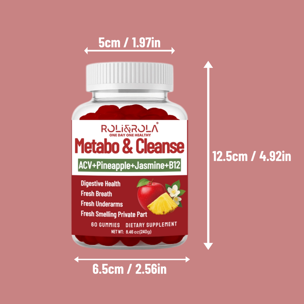 ROLI&ROLA New ACV Metabo & Cleanse Vitamins Vegan Gummies. Health Gut and Body Fresh.60 Count